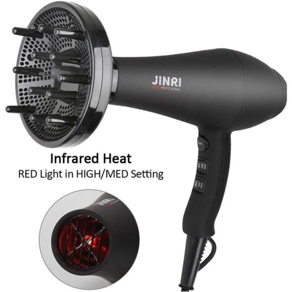 Hair Dryer 1875W, Negative Ionic Fast Dry Low Noise Blow Dryer, Professional - Picture 4 of 7